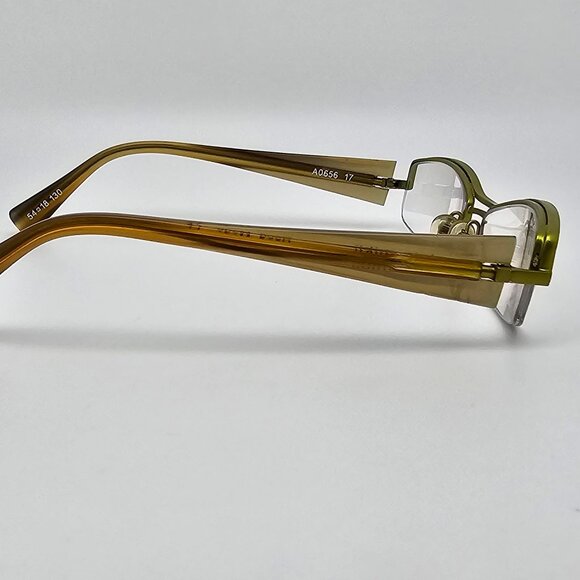 Alain Mikli A0656 17 Lime Green Semi Rimless Eyeglasses Frame w Flexhinge France - Picture 5 of 14